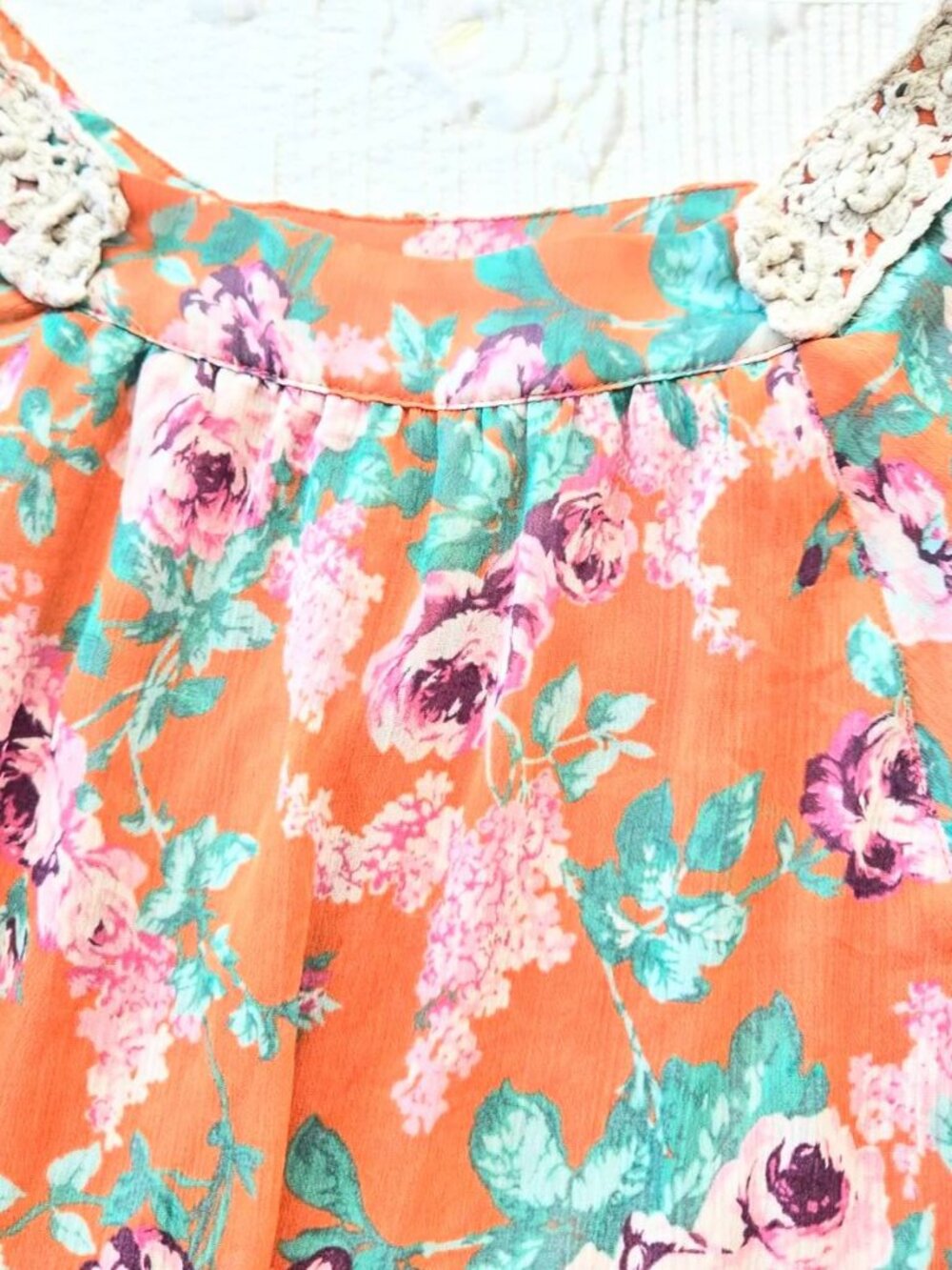 Boho Floral Off Shoulder Peasant Blouse - Picture 2 of 4